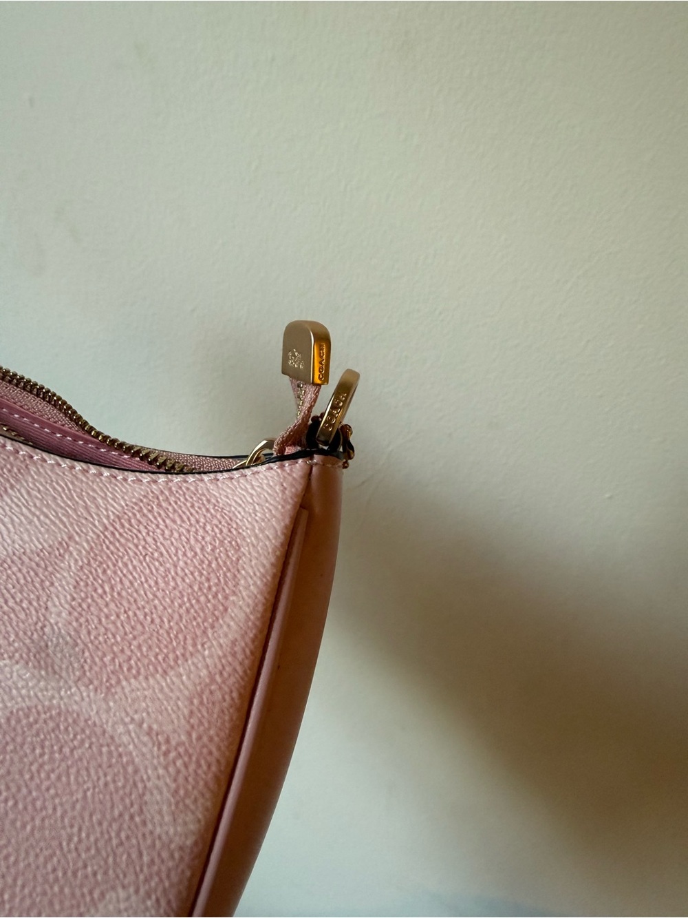 Coach Pink Signature Convertible Crossbody Bag with Gold Hardware - Picture 4 of 7